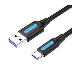 VENTION USB 2.0 A Male to Type-C Male 5A Cable 1.5M Black PVC Type (CORBG) (VENCORBG) VENTION USB 2.0 A Male to Type-C Male 5A Cable 1.5M Black PVC Type (CORBG) (VENCORBG)