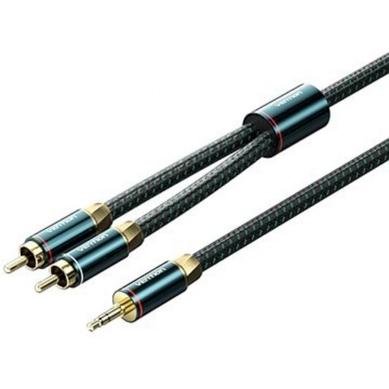 VENTION Cotton Braided 3.5mm Male to 2RCA Male Audio Cable 2M Green Copper Type (BCSGH) (VENBCSGH)