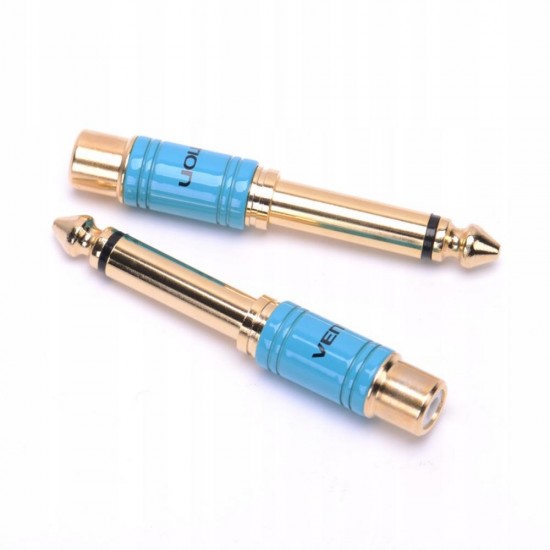 VENTION 6.5mm Male to RCA Female Audio Adapter Blue Metal Type (VDD-C03) (VENVDD-C03) VENTION 6.5mm Male to RCA Female Audio Adapter Blue Metal Type (VDD-C03) (VENVDD-C03)