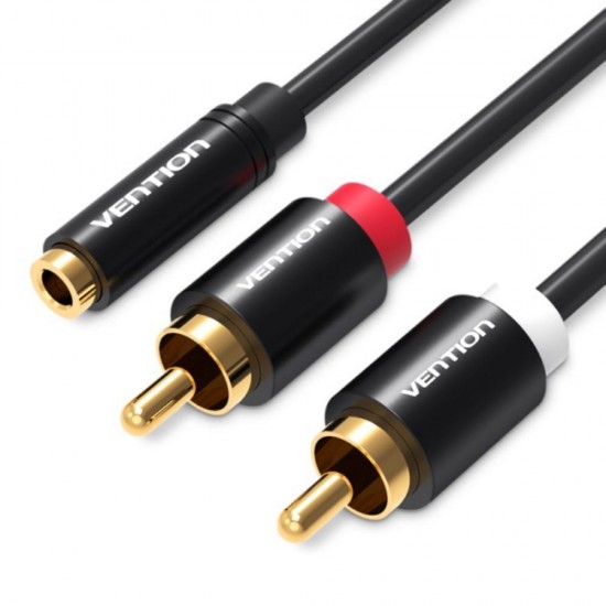 VENTION 3.5mm female - 2x RCA male Cable Black 2m (VAB-R01-B200) (VENVAB-R01-B200) VENTION 3.5mm female - 2x RCA male Cable Black 2m (VAB-R01-B200) (VENVAB-R01-B200)