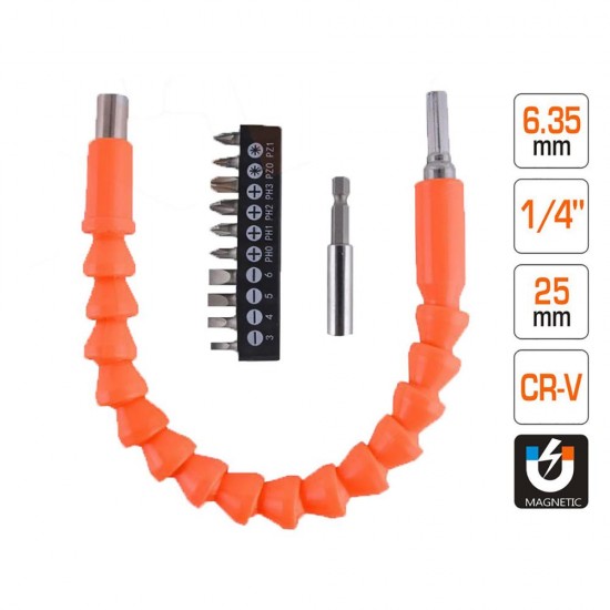 Shind Σετ Ευκαμπτη Προεκταση Με Μυτες & Ανταπτορα 25mm (SHI-94438) (SHI94438) Shind Σετ Ευκαμπτη Προεκταση Με Μυτες & Ανταπτορα 25mm (SHI-94438) (SHI94438)