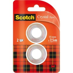 Ταινία Γενικής Χρήσης 3M Scotch Crystal 19 mm x 7.5 m (Boxed) (Διάφανη) Pack of 2 (6001975) (MMM6001975)
