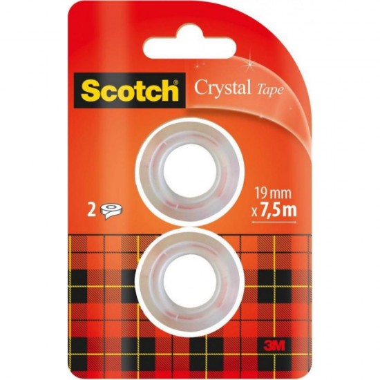 Ταινία Γενικής Χρήσης 3M Scotch Crystal 19 mm x 7.5 m (Boxed) (Διάφανη) Pack of 2 (6001975) (MMM6001975) Ταινία Γενικής Χρήσης 3M Scotch Crystal 19 mm x 7.5 m (Boxed) (Διάφανη) Pack of 2 (6001975) (MMM6001975)