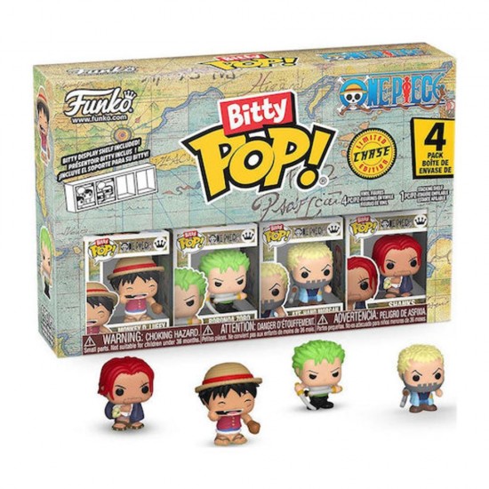 Funko Bitty Pop! One Piece: 4-Pack - Monkey D. Luffy, Roronoa Zoro, Axe-Hand Morgan (FNK68921)