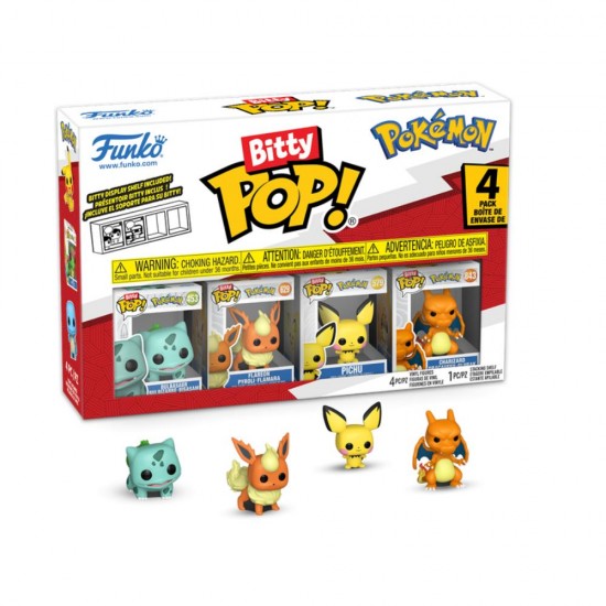 Funko Bitty Pop! Pokemon: 4-Pack - Bulbasaur, Flareon, Pichu (FNK11347)