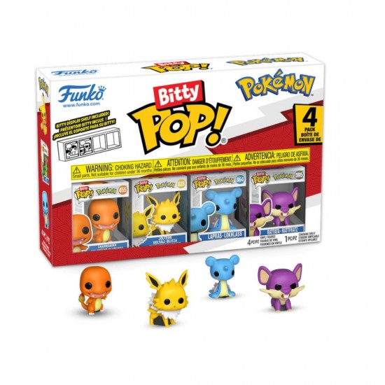 Funko Bitty Pop! Pokemon: 4-Pack - Charmander, Jolteon, Lapras (FNK11330)