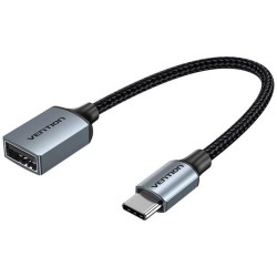 VENTION USB 2.0 C Male to A Female OTG Cable 0.15M Gray Aluminum Alloy Type (CCWHB) (VENCCWHB)