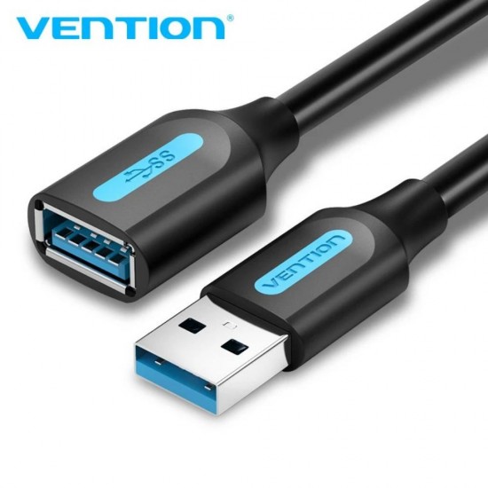 VENTION USB 3.0 A Male to A Female Extension Cable 2M black PVC Type (CBHBH) (VENCBHBH)