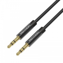 VENTION Fabric Braided 3.5mm Male to Male Audio Cable 2M Black Metal Type (BAGBH) (VENBAGBH)