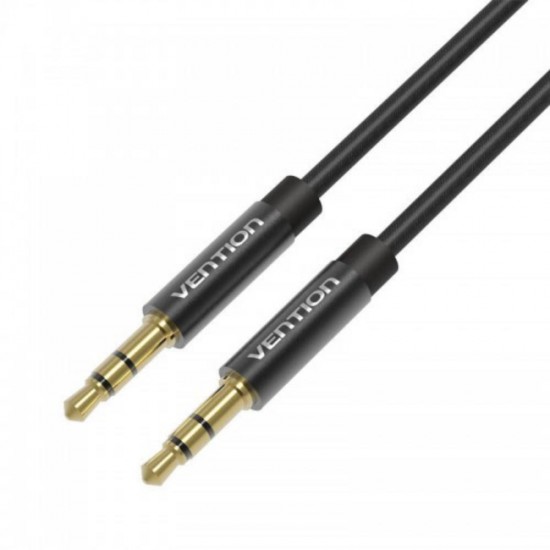 VENTION Fabric Braided 3.5mm Male to Male Audio Cable 2M Black Metal Type (BAGBH) (VENBAGBH)