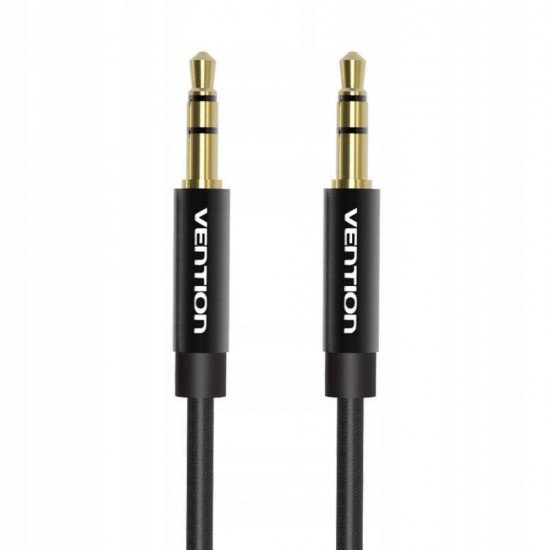 VENTION Fabric Braided 3.5mm Male to Male Audio Cable 0.5M Black Metal Type (BAGBD) (VENBAGBD)