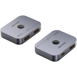 VENTION 2-Port Bi-Directional 8K HDMI Switcher Gray Aluminium Alloy Type (AKPH0) (VENAKPH0)