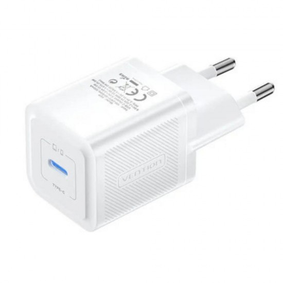 VENTION 1-Port USB-C GaN Charger (20W) EU-Plug White (FEPW0-EU) (VENFEPW0-EU)