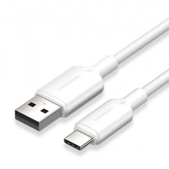 VENTION USB 2.0 A Male to C Male 3A Cable 1M White Flexible PVC Type (CWAWF) (VENCWAWF)