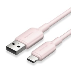 VENTION USB 2.0 A Male to C Male 3A Cable 2M Pink Flexible PVC Type (CWAPH) (VENCWAPH)
