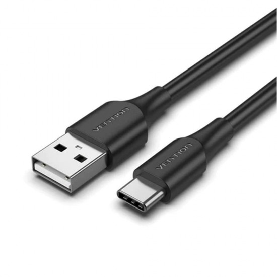 VENTION USB 2.0 A Male to C Male 3A Cable 1M Black Flexible PVC Type (CWABF) (VENCWABF)