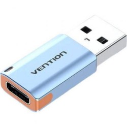 VENTION USB 3.1 Type-A Male to USB-C Female Adapter with Lanyard Gray Aluminum Alloy Type (CUAH0) (VENCUAH0)