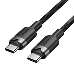 VENTION USB 2.0 Type-C Male to Type-C Male 3A Cable 1M Black Aluminum Alloy Type (TRDBF) (VENTRDBF)