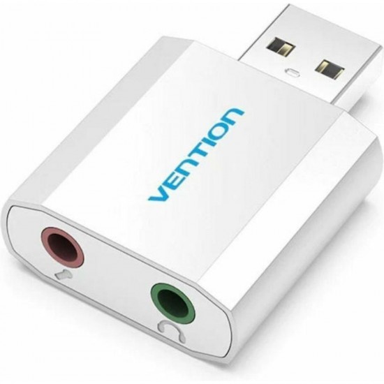 VENTION USB External Sound Card Silvery Metal Type (VAB-S13) (VENVAB-S13)