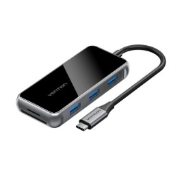VENTION USB-C to HDMI/USB 3.0x3/SD/TF/PD Docking Station 0.15M Gray Mirrored Surface Type (TFMHB) (VENTFMHB) VENTION USB-C to HDMI/USB 3.0x3/SD/TF/PD Docking Station 0.15M Gray Mirrored Surface Type (TFMHB) (VENTFMHB)