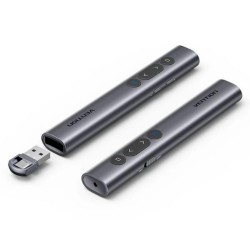 VENTION Wireless PowerPoint Presentation Clicker with Green Laser Pointer – Gray (KQJH0) (VENKQJH0)