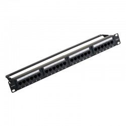 VENTION 24-Port Cat6 Unshielded Patch Panel Black (KGCB0) (VENKGCB0)
