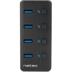 NATEC Mantis 2 4-Port USB 3.0 Hub with On/Off Switches & AC Adapter (NHU-1557) (NTCNHU-1557)
