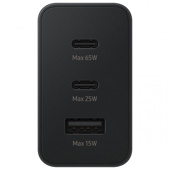 Samsung Φορτιστής USB-A 2 χUSB-C 65W Power Delivery Μαύρος