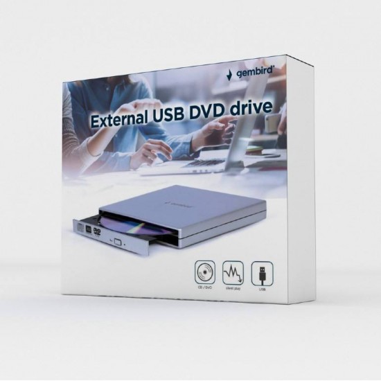 Gembird Εξωτερικός Οδηγός Εγγραφής/Ανάγνωσης CD/DVD Desktop / Laptop Ασημί Gembird Εξωτερικός Οδηγός Εγγραφής/Ανάγνωσης CD/DVD Desktop / Laptop Ασημί
