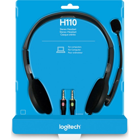 Logitech H110 On Ear Multimedia Ακουστικά με μικροφωνο και σύνδεση 3.5mm Jack Γκρι