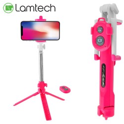 LAMTECH 2in1 TRIPOD & SELFIE STICK ROSE RED LAMTECH 2in1 TRIPOD & SELFIE STICK ROSE RED