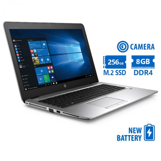 HP EliteBook 850 G3 i5-6300U/15.6\\"/8GB DDR4/256GB M.2 SSD/No ODD/Camera/New Battery/7P Grade A Refur HP EliteBook 850 G3 i5-6300U/15.6\\"/8GB DDR4/256GB M.2 SSD/No ODD/Camera/New Battery/7P Grade A Refur