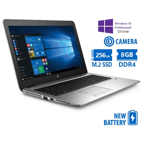 HP (A-) EliteBook 850 G3 i5-6300U/15.6\\"/8GB DDR4/256GB M.2 SSD/No ODD/Camera/New Battery/10P Grade A HP (A-) EliteBook 850 G3 i5-6300U/15.6\\"/8GB DDR4/256GB M.2 SSD/No ODD/Camera/New Battery/10P Grade A