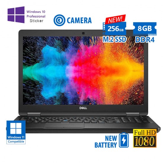 Dell Latitude 5590 i5-8250U/15.6”FHD/8GB DDR4/256GB M.2 SSD New/No ODD/Camera/New Battery/10P Grade Dell Latitude 5590 i5-8250U/15.6”FHD/8GB DDR4/256GB M.2 SSD New/No ODD/Camera/New Battery/10P Grade