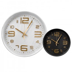 Ρολόι Τοίχου με 3d Αριθμούς Μισοί Μεγάλοι Μισοί Μικροί ø30cm Homie 322094