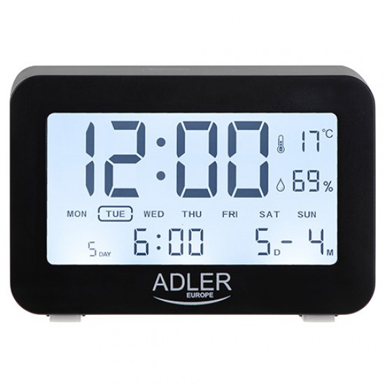 ADLER ALARM CLOCK BLACK ADLER ALARM CLOCK BLACK
