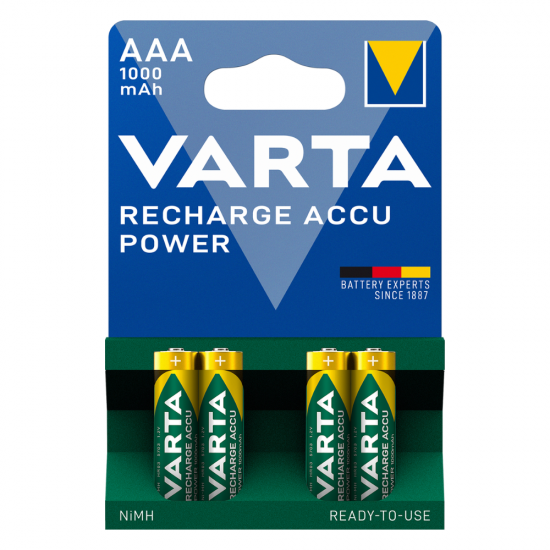 VARTA ΕΠΑΝΑΦΟΡΤΙΖΟΜΕΝΗ 1000mAh συσκ.4 AAA VARTA ΕΠΑΝΑΦΟΡΤΙΖΟΜΕΝΗ 1000mAh συσκ.4 AAA