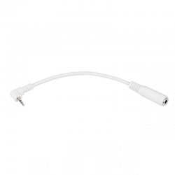 Connector 2.5mm γωνία - 3.5mm M/F σε καλώδιο (λευκό)