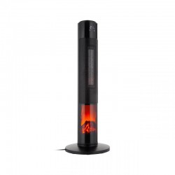 Θερμάστρα στήλη 2000W με δείκτη θερμοκρασίας, τηλεχειριστήριο και απομίμηση τζακιού TEESA
