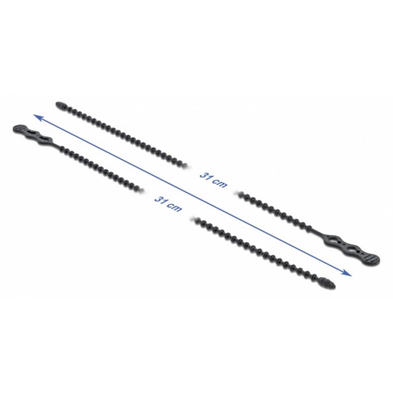 DELOCK reusable δεματικά καλωδίων 18967, 310x4.5mm, μαύρα, 10τμχ DELOCK reusable δεματικά καλωδίων 18967, 310x4.5mm, μαύρα, 10τμχ