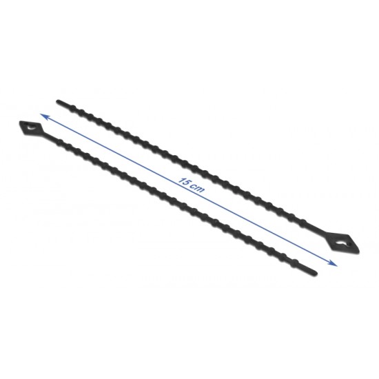 DELOCK reusable δεματικά καλωδίων 19568, 150x2.4mm, μαύρα, 100τμχ DELOCK reusable δεματικά καλωδίων 19568, 150x2.4mm, μαύρα, 100τμχ