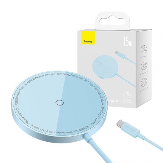 Baseus Μαγνητικός Ασύρματος Φορτιστής Simple Mini3 15W (Γαλάζιο) Baseus Μαγνητικός Ασύρματος Φορτιστής Simple Mini3 15W (Γαλάζιο)