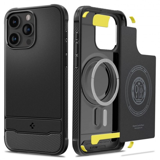 Spigen case Rugged Armor Mag Magsafe for iPhone 15 Pro 6,1" matte black Spigen case Rugged Armor Mag Magsafe for iPhone 15 Pro 6,1" matte black