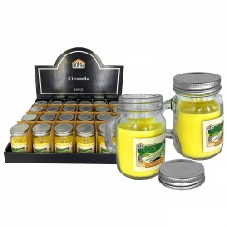 Κερί Σιτρονέλας σε Γυάλινο Ποτήρι με Καπάκι 8,5x6cm 210g Gross, 90g net Homie 57501