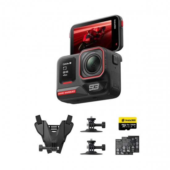 Insta360 Ace Pro 2 Marc Mαrquez 93 - Dual Battery, 128GB MicroSD, Motorcycle Helmet Mount, Adhesive Insta360 Ace Pro 2 Marc Mαrquez 93 - Dual Battery, 128GB MicroSD, Motorcycle Helmet Mount, Adhesive