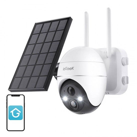 Wireless 5MP WiFi outdoor camera ieGeek ZS-GX4S white with solar panel Wireless 5MP WiFi outdoor camera ieGeek ZS-GX4S white with solar panel