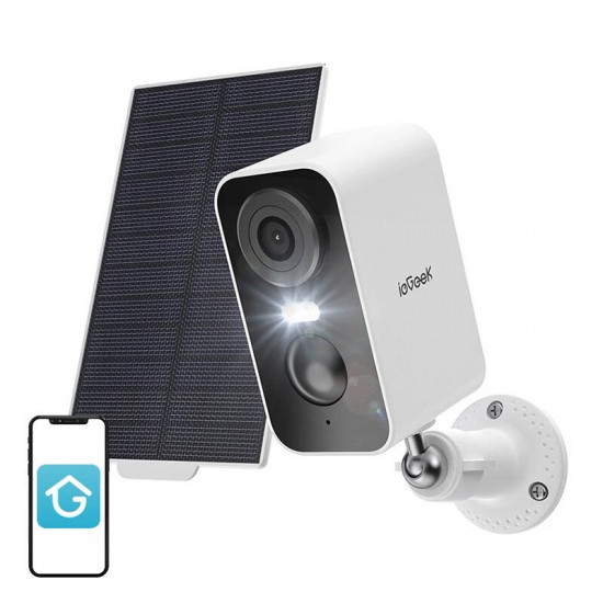 Wireless 3MP WiFi outdoor camera ieGeek ZS-GX3S white with solar panel Wireless 3MP WiFi outdoor camera ieGeek ZS-GX3S white with solar panel