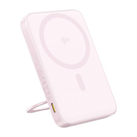 Baseus powerbank με βάση στήριξης PicoGo Qi2 5000mAh 20W (ροζ)