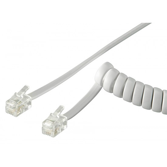 GOOBAY καλώδιο τηλεφώνου 50246, spiral, RJ10 4P4C, CCA, 2m, λευκό GOOBAY καλώδιο τηλεφώνου 50246, spiral, RJ10 4P4C, CCA, 2m, λευκό
