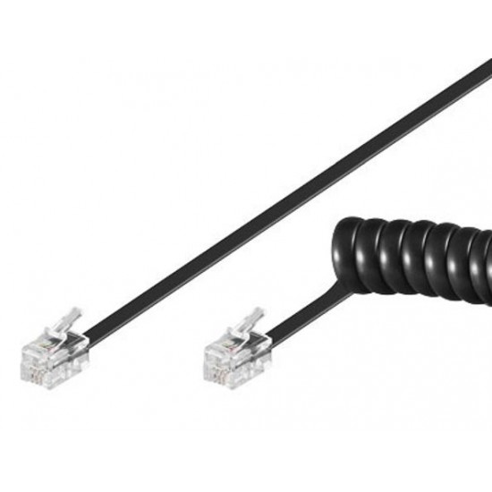 GOOBAY καλώδιο τηλεφώνου 50270, spiral, RJ10 4P4C, CCA, 2m, μαύρο GOOBAY καλώδιο τηλεφώνου 50270, spiral, RJ10 4P4C, CCA, 2m, μαύρο